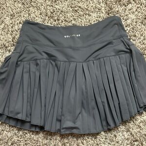 Gold hinge steel pleated tennis skirt